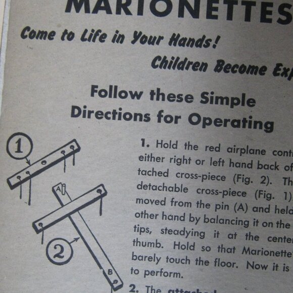 VTG 50's Hazelle's Marionette No. 901 DAPPER DAN Lifelike Puppet Brown Suit - Picture 10 of 10